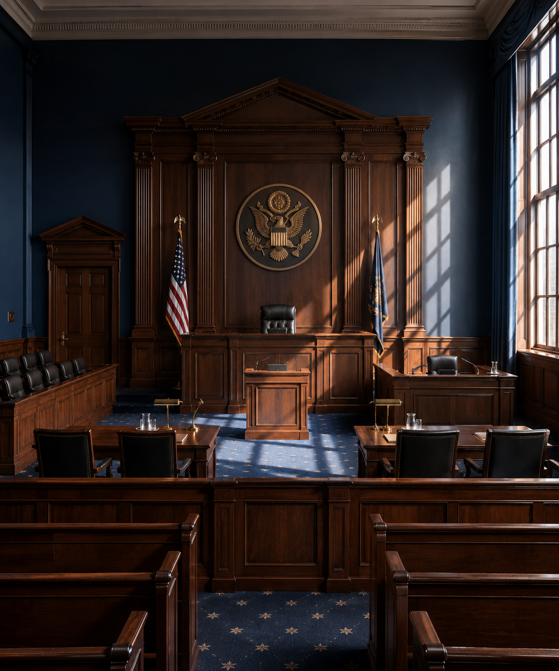 Federal courthouse architecture and courtroom context for antitrust violations